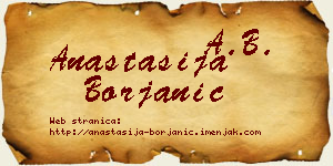 Anastasija Borjanić vizit kartica